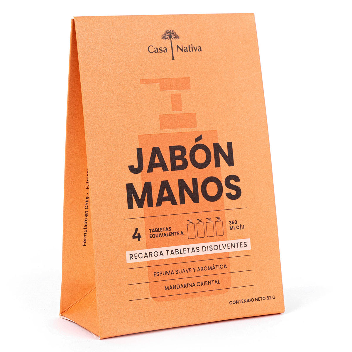 Jabón Espuma Casa Nativa Mandarina Oriental X 4 Tabletas