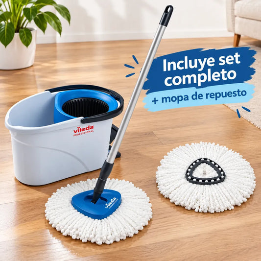 Mopa Giratoria con Pedal UltraSpin Vileda Professional + Repuesto de Mopa