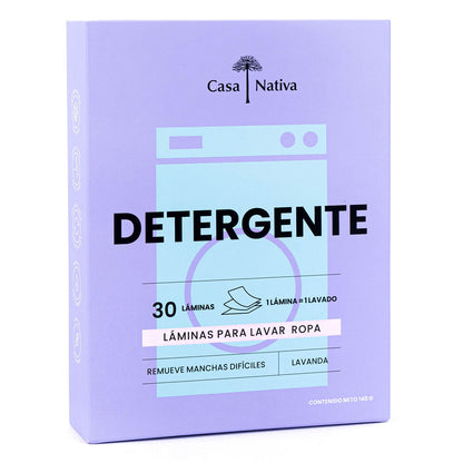 Detergente para Ropa en Láminas Casa Nativa Lavanda 30 Unids