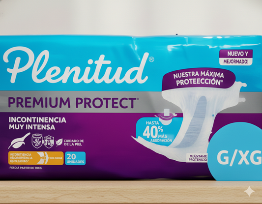 Pañales Plenitud Premium Protect Talla G/XG x 20 unids
