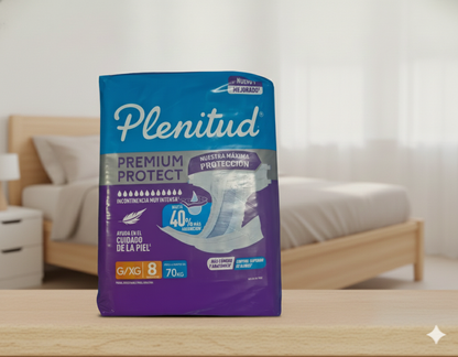 Pañales Plenitud Premium Protect Talla G/XG x 8 unids