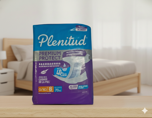 Pañales Plenitud Premium Protect Talla G/XG x 8 unids