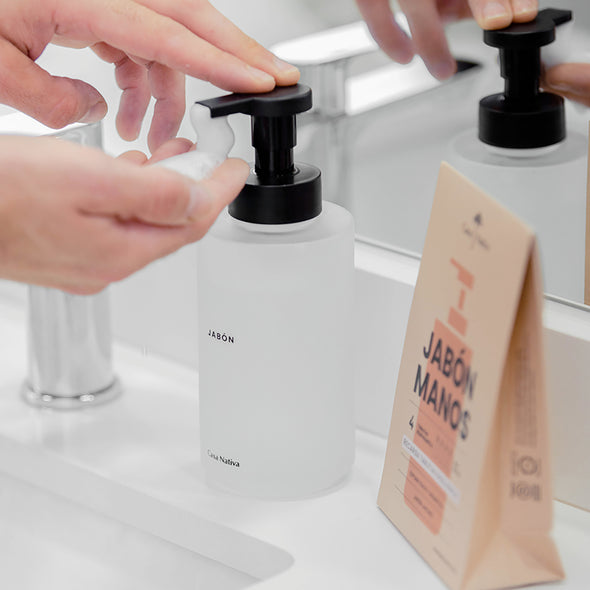 Dispensador Jabon Espuma Vidrio Opaco