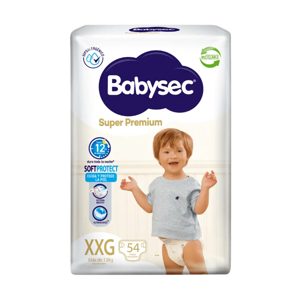Pañales Babysec Super Premium Talla XXG Paquete x 54 unidades
