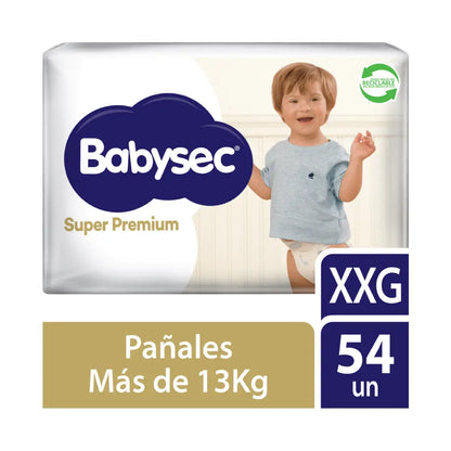 Pañales Babysec Super Premium Talla XXG Paquete x 54 unidades