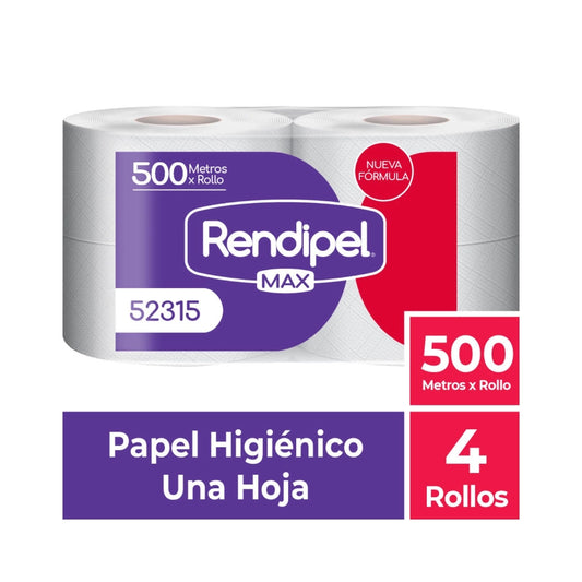 Papel Higiénico Elite Jumbo Rendipel Max 500 MTS X 4 UN