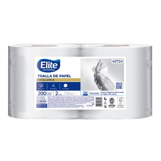 Toalla de Papel Elite Autocorte Doble Hoja Excellence 2 x 200 Mts.