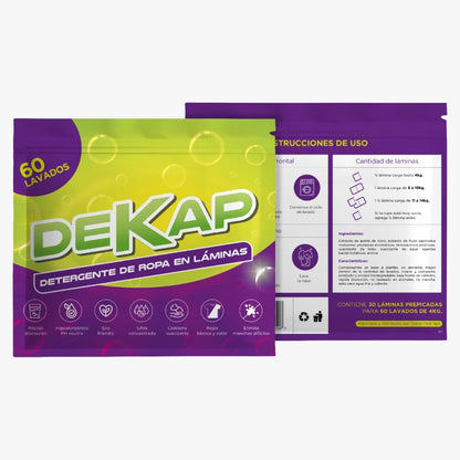 Detergente para Ropa En Láminas DEKAP x 60 lavados