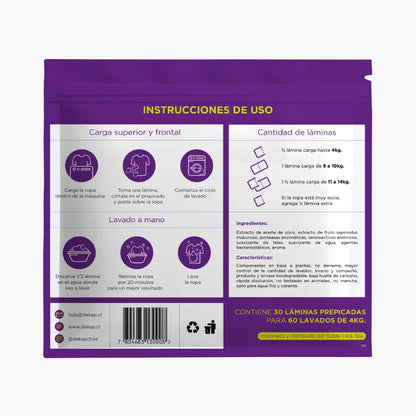 Detergente para Ropa En Láminas DEKAP x 60 lavados