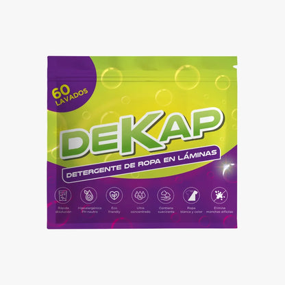 Detergente para Ropa En Láminas DEKAP x 60 lavados