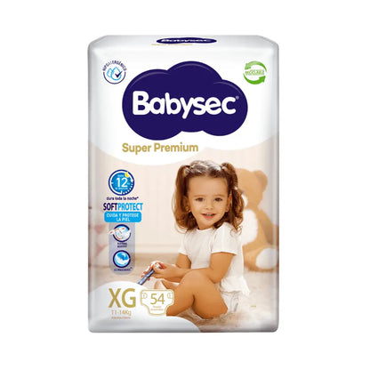 Pañales Babysec Super Premium Talla XG Paquete x 54 unidades