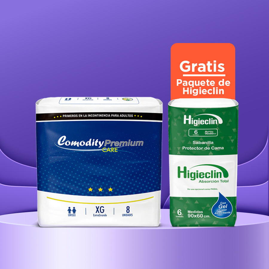 Pañales Comodity Premium Talla XG x 80 unids + Sabanillas Higieclin de Regalo