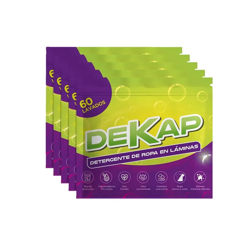Detergente para Ropa En Láminas DEKAP x 60 lavados