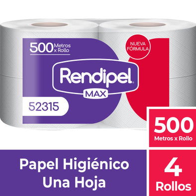 Papel Higiénico Elite Jumbo Rendipel Max 500 MTS X 4 UN