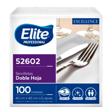 Caja Servilletas Elite Gold Doble Hoja 40x40 cms / 24 x 100 unids