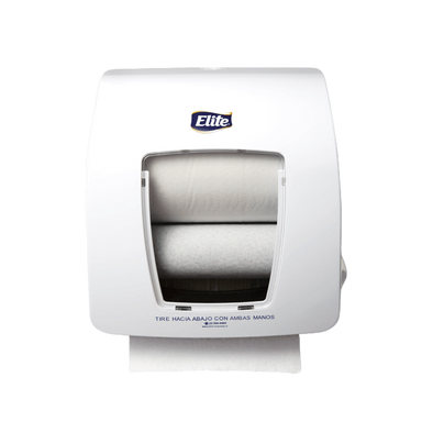 Dispensador Toallas Desechables Elite Autocorte Compacto Blanco 135 Mts.