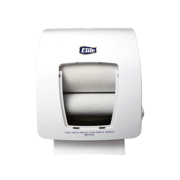 Dispensador Toallas Desechables Elite Autocorte Compacto Blanco 135 Mts.