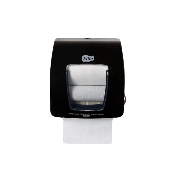 Dispensador Toallas Desechables Elite Autocorte Compacto Negro 135 Mts.