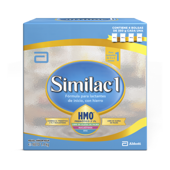 Similac 1 con HMO 1,4 kgs (4 bolsas de 350 grs)