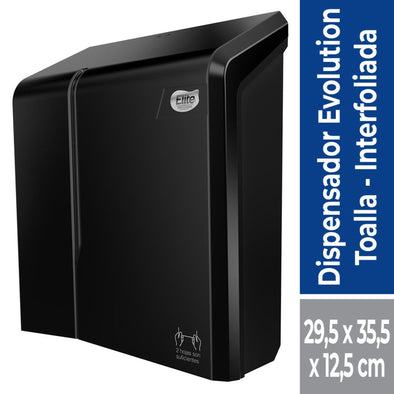 Dispensador Toalla Interfoliada Evolution Negro 1 Und Elite Professional