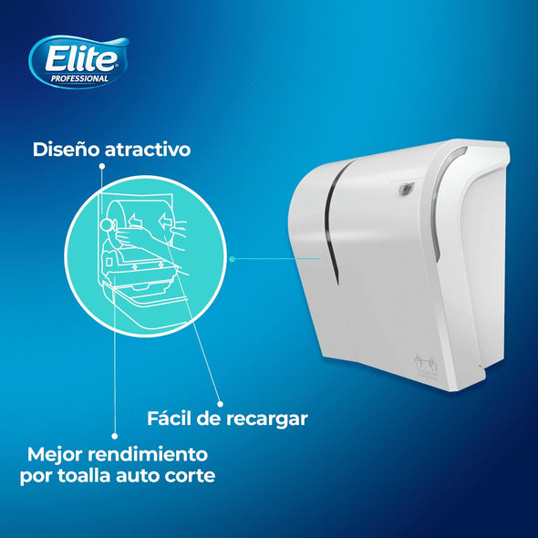 Dispensador Elite Toalla Jumbo Autocorte Evolution Blanco