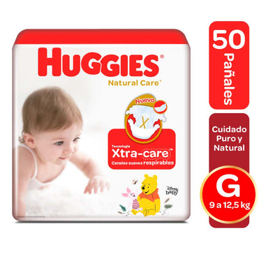 Pañales Huggies Natural Care 100% Cotton Talla G 50 unids