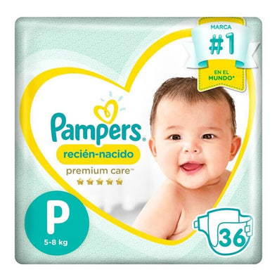 Pañal Pampers Premium Care Talla P Pack 4X36 Und.