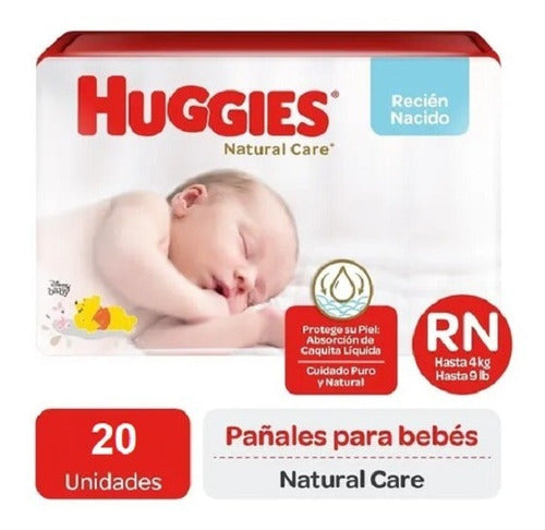 Pañal Huggies Talla RN Natural Care Paquetes X 20 UN