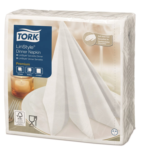 Servilleta Tork Premium Linstyle Blanco (39X39 Cms) 12 Paq X 50 Un