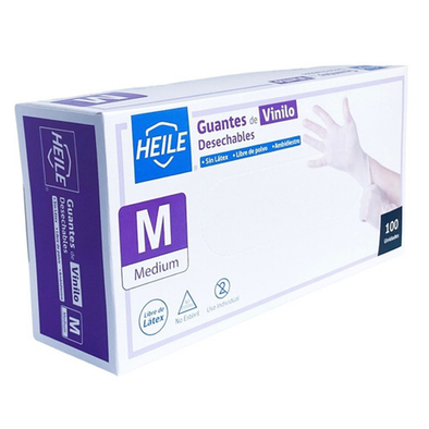Guantes Vinilo Heile Certificado Talla M 50 Pares