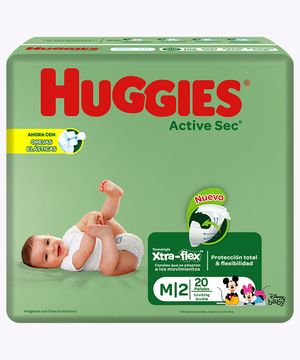 Pañal Huggies Active Sec Talla M  X 20 Und