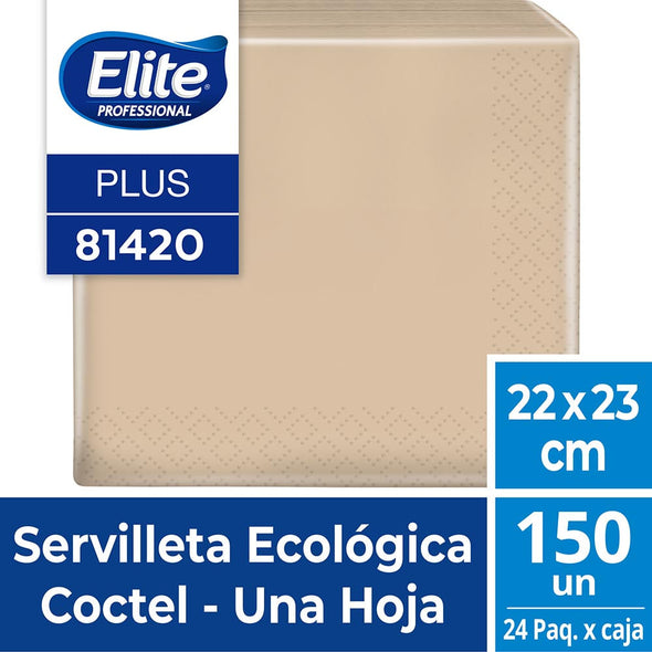 Servilleta Elite Ecologica Coctel 150 UN X 24 PQ